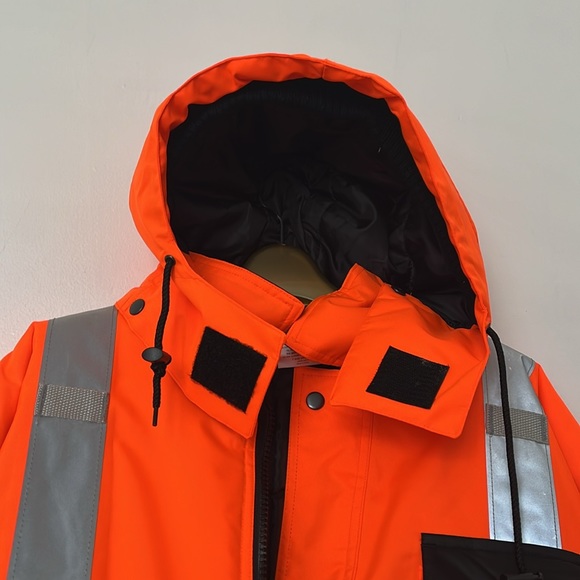 Men’s Safety Coat Jacket XL Parka hi visibility HiVis - Picture 11 of 13